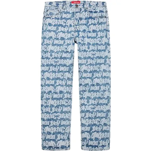 Blaue Jacquard Regular Jeans Limited Edition - Supreme - Modalova