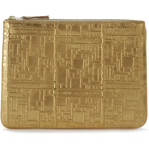 Geprägte Leder Gold Pochette Geldbörse , unisex, Größe: ONE Size - Comme des Garçons - Modalova