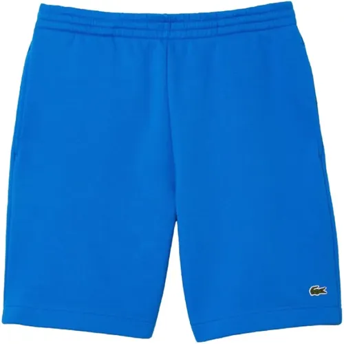 Blaue Fleece-Shorts mit Kordelzug - Lacoste - Modalova