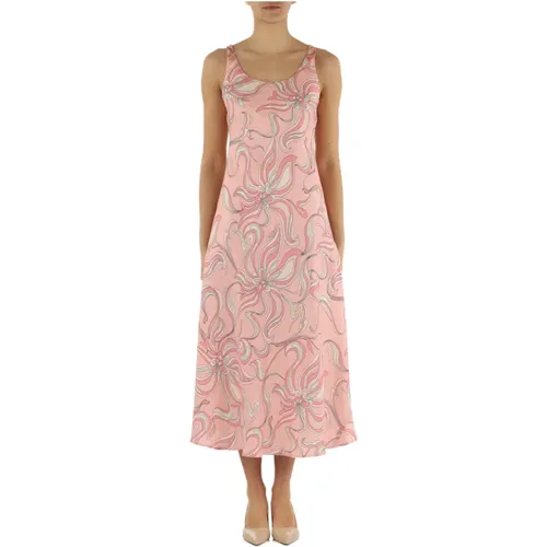 Silk Twill Print Dress , female, Sizes: L, XS, M, S - Maliparmi - Modalova
