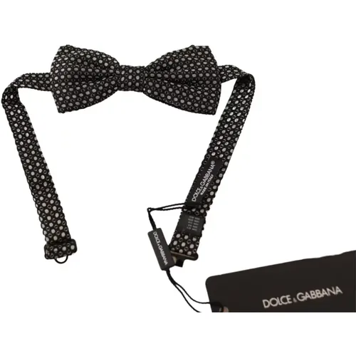 Schwarze Gemusterte Seidenfliege - Dolce & Gabbana - Modalova