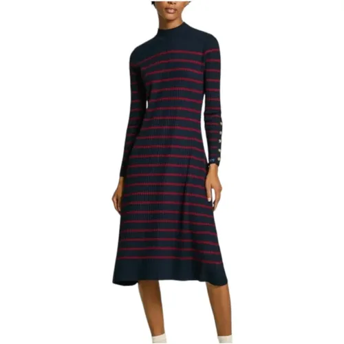 Gestreiftes Midi-Kleid mit Knopfdetail , Damen, Größe: S - Pepe Jeans - Modalova