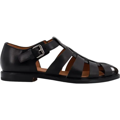 Leather Sandals with Ankle Strap , male, Sizes: 7 1/2 UK, 9 1/2 UK, 9 UK, 6 UK, 10 UK - Church's - Modalova