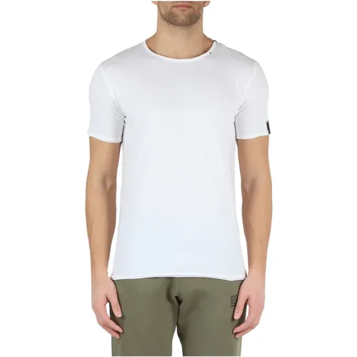 Baumwoll T-Shirt mit gesticktem Logo , Herren, Größe: S - Replay - Modalova