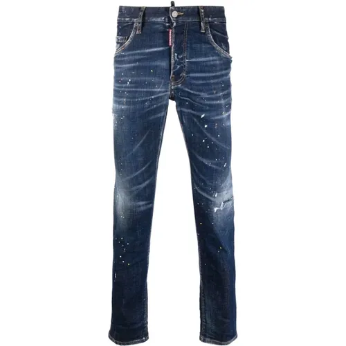 Dark Techno Surf Wash Skater Jeans , male, Sizes: L, M, XL, S - Dsquared2 - Modalova