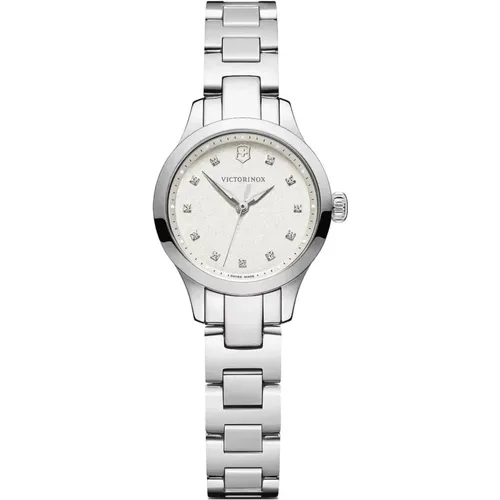 Ladies Steel Watch, White Case, Silver Band , female, Sizes: ONE SIZE - Victorinox - Modalova