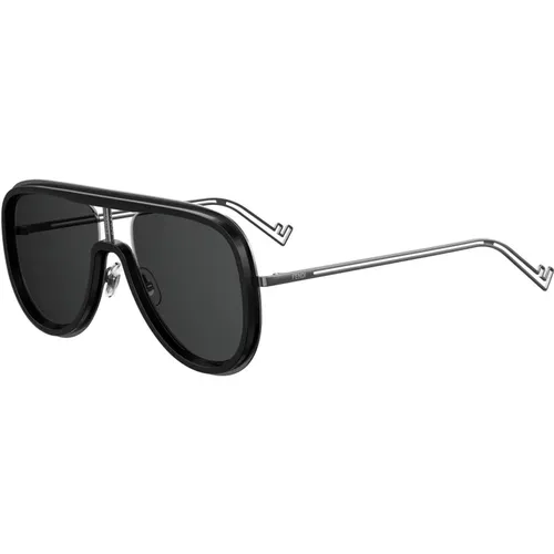 Futuristic Sonnenbrille Schwarz/Dunkelgrau , Herren, Größe: 57 MM - Fendi - Modalova