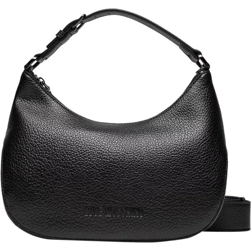 Schwarze Synthetische Handtasche Eco Leder , Damen, Größe: ONE Size - Love Moschino - Modalova