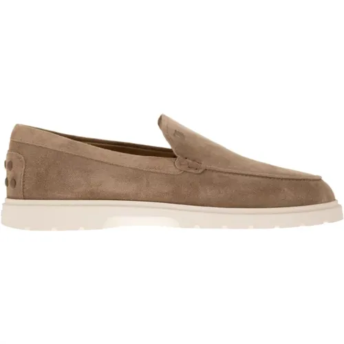 Suede Slipper Moccasin with Rubber Sole , male, Sizes: 11 UK, 6 1/2 UK, 8 1/2 UK - TOD'S - Modalova