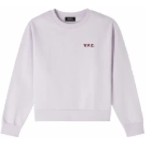 Rundhals Sweatshirt Lila Logo Herz , Damen, Größe: M - A.P.C. - Modalova