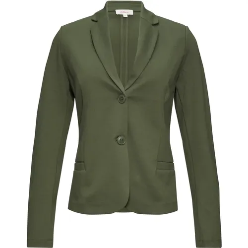 Eleganter Twill-Blazer für Business-Anlässe , Damen, Größe: M - s.Oliver - Modalova