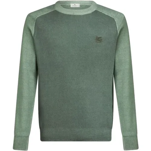 Grüner Wollpullover mit Pegaso-Motiv , Herren, Größe: M - ETRO - Modalova