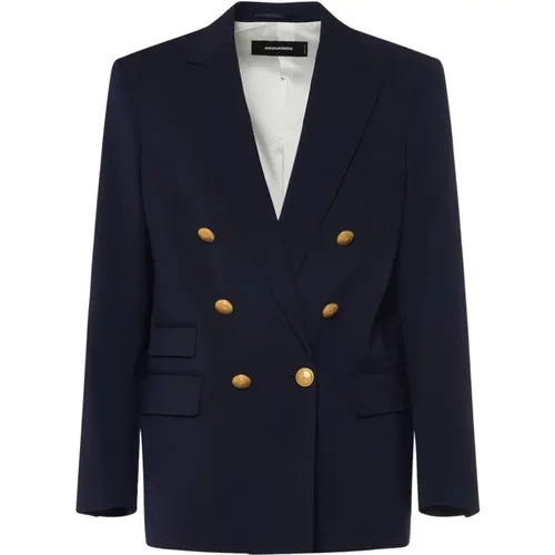 Navy Wool Twill Jacket , male, Sizes: XL, S - Dsquared2 - Modalova