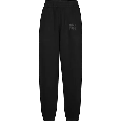 Logo Terry Sweatpant Klassischer Stil , Damen, Größe: 2XS - T by Alexander Wang - Modalova