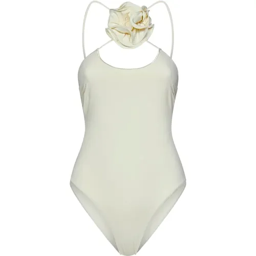 White One-Piece Swimsuit with Flower Detail , female, Sizes: L - La Revêche - Modalova