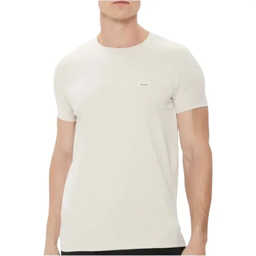 Slim Fit Stretch T-Shirt für Herren , Herren, Größe: 2XL - Calvin Klein - Modalova