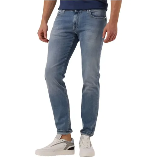 Schmale Blaue Jeans für Herren , Herren, Größe: W31 L34 - Alberto - Modalova