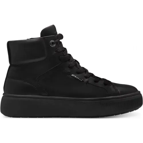 Schwarze High-Top-Sneakers für Frauen , Damen, Größe: 39 EU - tamaris - Modalova