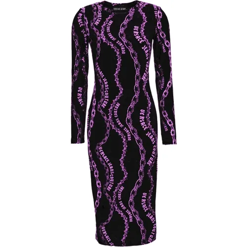 Kleider,Elegantes Schwarzes Midi-Kleid - Versace Jeans Couture - Modalova