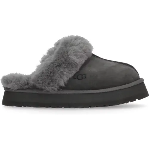 Grey Suede Shearling Slippers , female, Sizes: 3 UK - Ugg - Modalova