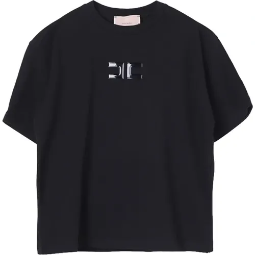 Schwarzes T-Shirt für Mädchen - Elisabetta Franchi - Modalova