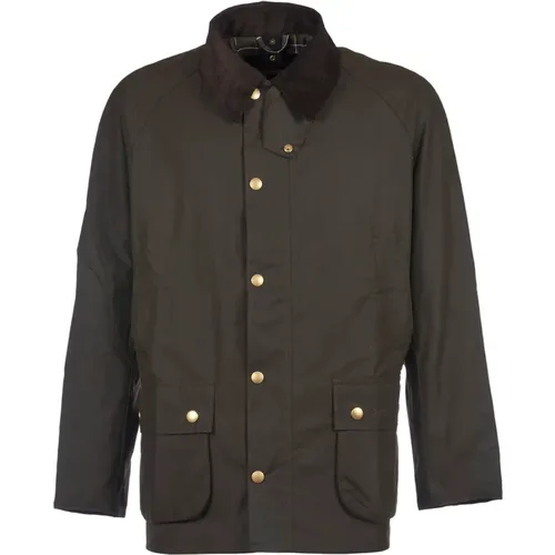 Jacke mit kontrastierendem Kragen, grün , Herren, Größe: M - Barbour - Modalova