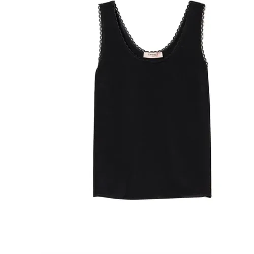 T-Shirts und Polos Schwarz , Damen, Größe: 2XS - Twinset - Modalova