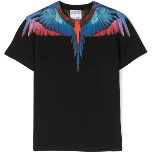 Icon Wings Regular T-Shirt,Schwarzes Icon Wings Regular T-Shirt - Marcelo Burlon - Modalova