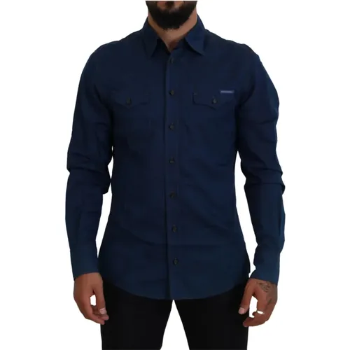 Denim Casual Shirt , male, Sizes: S - Dolce & Gabbana - Modalova