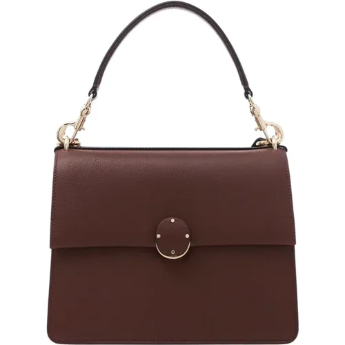 Medium Leather Handbag with Top Handle , female, Sizes: ONE SIZE - Chloé - Modalova
