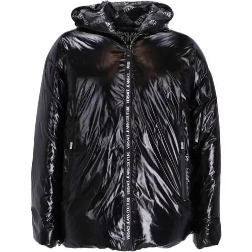 Men`s Hooded Jacket - Size 48 , male, Sizes: M - Versace Jeans Couture - Modalova
