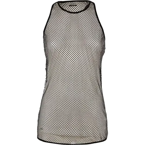 Tank Top with Rhinestones , female, Sizes: XS, L, S - pinko - Modalova