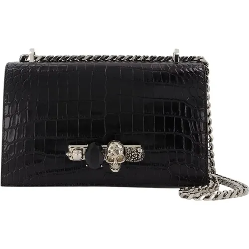 The Jewelled Satchel in Leather , female, Sizes: ONE SIZE - alexander mcqueen - Modalova