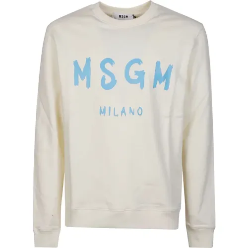 Logo Print Sweatshirt , male, Sizes: L, M - Msgm - Modalova