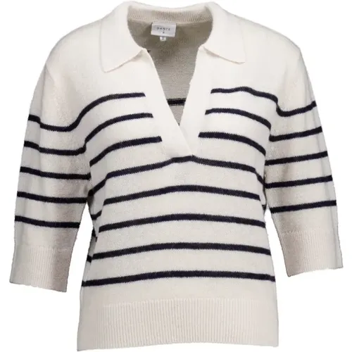 Offwhite Striped Polo Sweater , female, Sizes: XL, L - Dante 6 - Modalova