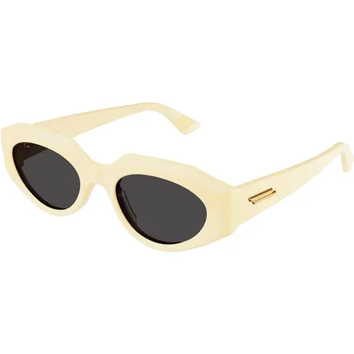 Gelb/Graue Sonnenbrille , Damen, Größe: 52 MM - Bottega Veneta - Modalova