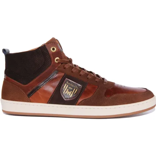 Leather Mid Top Sneakers , male, Sizes: 10 UK, 8 UK, 7 UK, 9 UK - Pantofola D'Oro - Modalova