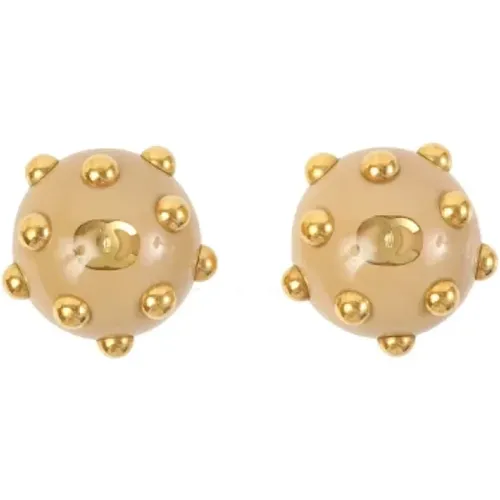 Pre-owned Gold earrings , female, Sizes: ONE SIZE - Chanel Vintage - Modalova