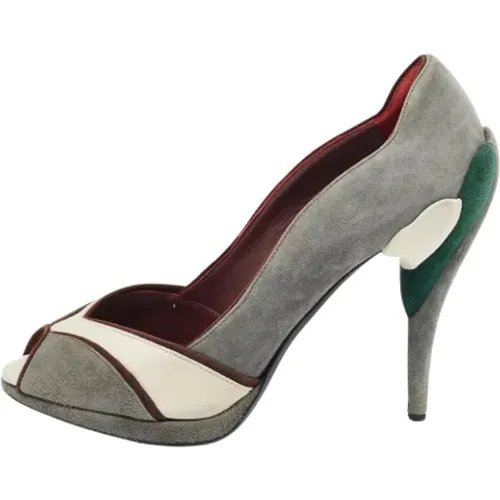 Pre-owned Suede heels , female, Sizes: 7 1/2 UK - Miu Miu Pre-owned - Modalova