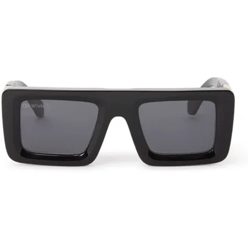Luxury Rectangular Sunglasses , unisex, Sizes: 51 MM - Off White - Modalova