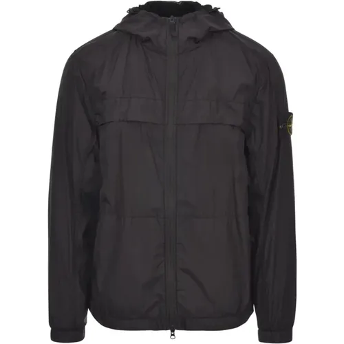 Schwarze Giubbotto Jacke Urbaner Stil , Herren, Größe: S - Stone Island - Modalova