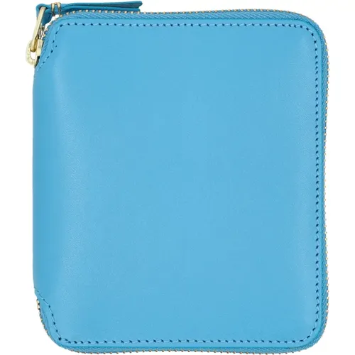 Blaue Leder-Zip-Around-Brieftasche - Comme des Garçons - Modalova