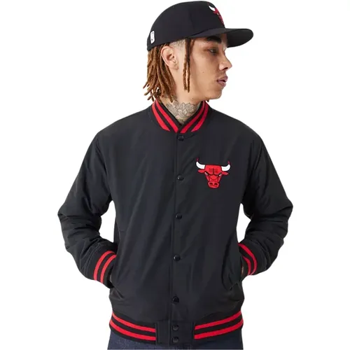 Chicago Bulls Team Script Bomberjacke , Herren, Größe: L - new era - Modalova