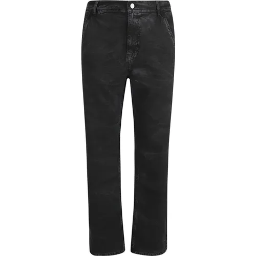 Schwarze Baumwolljeans mit Kontraststickerei - 44 Label Group - Modalova