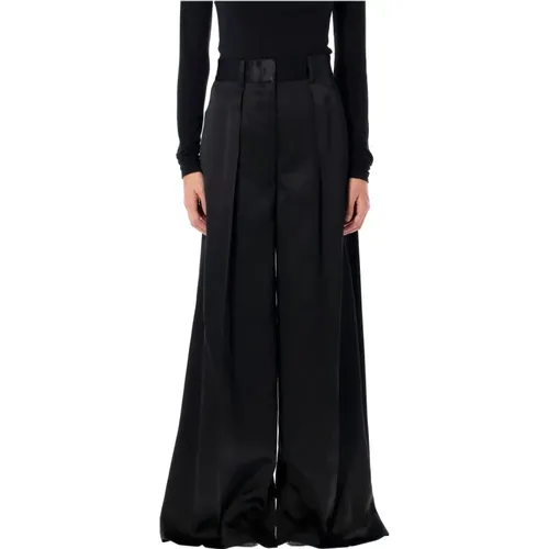 Schwarze Satin Palazzo Hose Elegante Hose - Jil Sander - Modalova