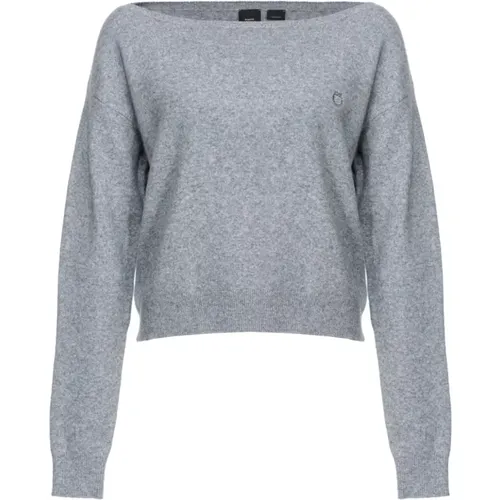 Kaschmir-Mix Grauer Pullover , Damen, Größe: M - pinko - Modalova