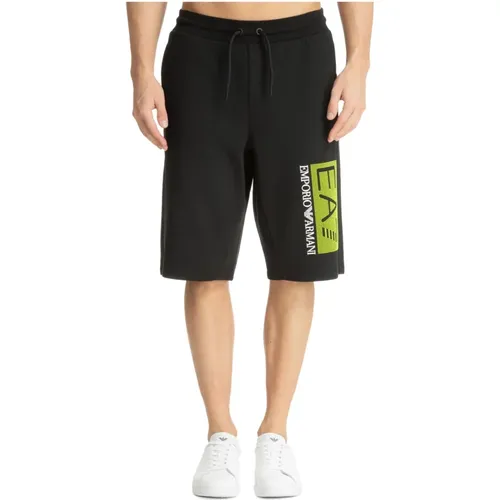 Bedruckte Bermuda-Shorts mit Kordelzug - Emporio Armani EA7 - Modalova