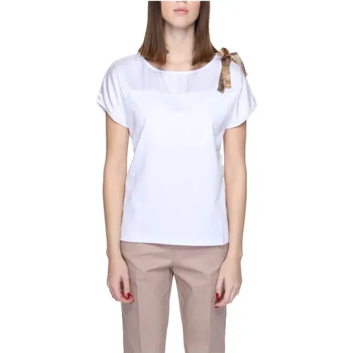 Weißes Baumwoll Kurzarm T-Shirt Frauen - Alviero Martini 1a Classe - Modalova