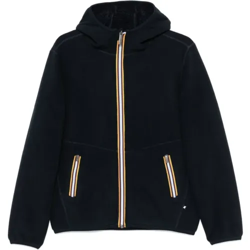 Blauer Fleece-Kapuzenmantel , Herren, Größe: M - K-way - Modalova