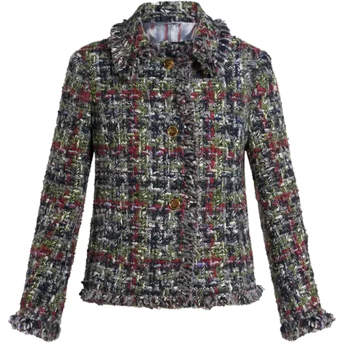 Mehrfarbige Bouclé-Jacke mit Pegasus-Knöpfen - ETRO - Modalova